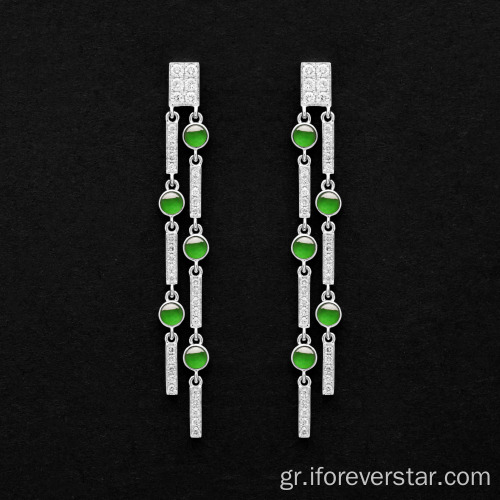 Πράσινο χρώμα παγωμένο jadeite σταγόνες κοσμήματα